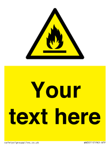 Custom flammable sign